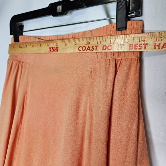 Ascente Peach Midi Skirt Wide Elastic Pleated Waist Rayon No Pockets Pull on‎ M - Picture 10 of 11